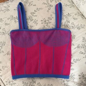 Zara Pink and Blue Bandeau Top